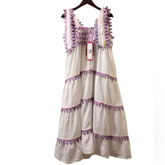 Tuckernuck Dress CeliaB Kelly Linen Blend Midi Sz S - Picture 6 of 15